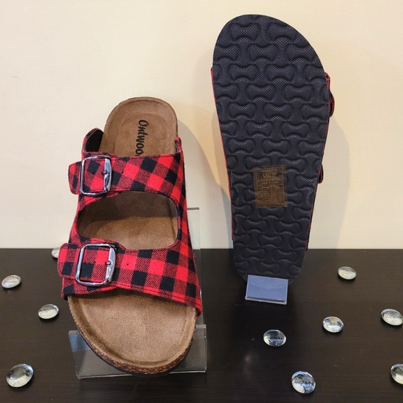 Outwoods Red Plaid Sandals - Picture 3 of 4
